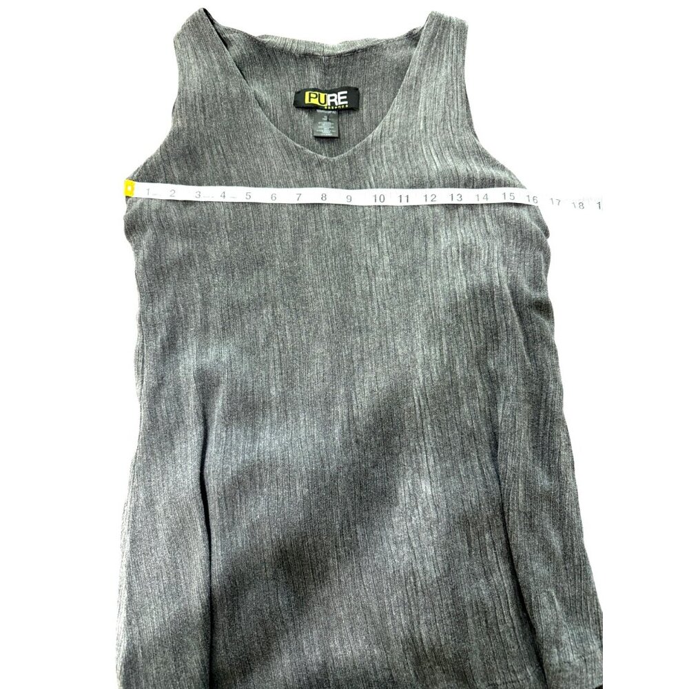 Pure Essence Gray Sleeveless Asymmetrical Layered Dress Lagenlook Womens Size M - Picture 5 of 7